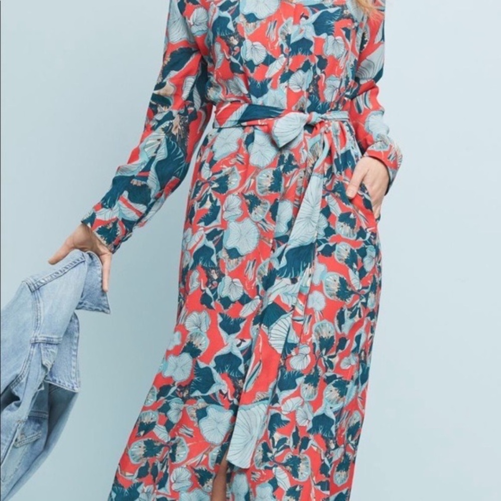 Anthropologie × Blⁿk London “Tirana” Midi Shirt‑Dress, Sz Medium Petite - Picture 15 of 15